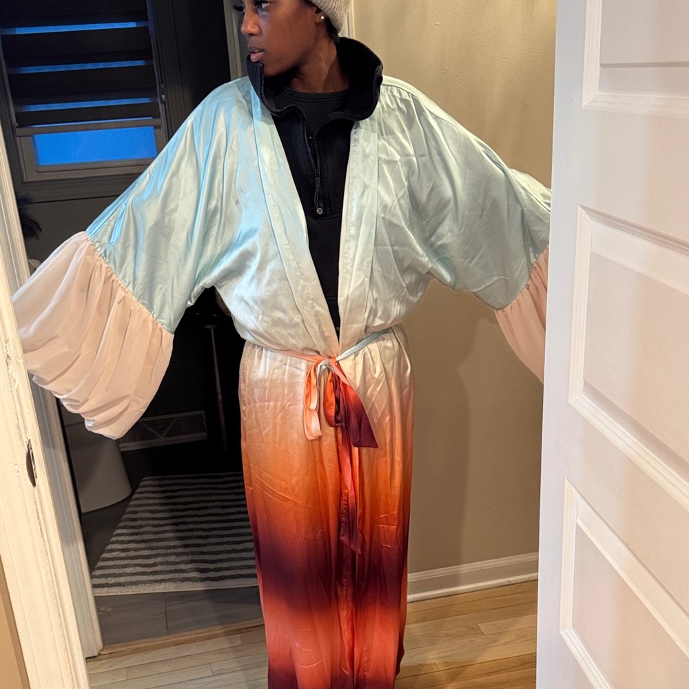 Luxurious Satin Ombre Robe